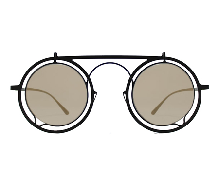 lunettes de soleil noires et rondes